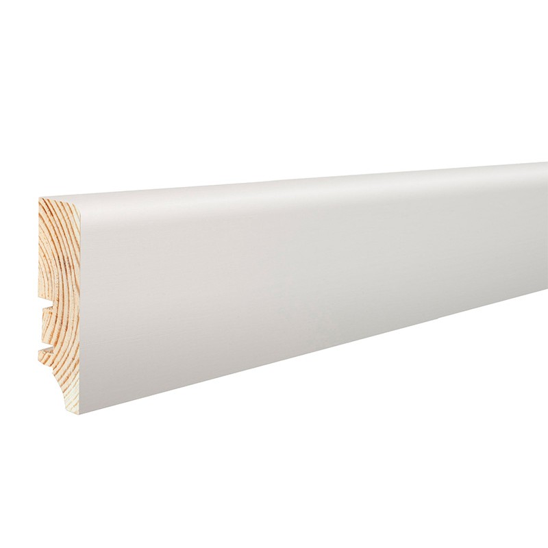 60x15,5mm P6P Koka balta grīdlīste 60x15,5mm P6P Koka balta grīdlīste