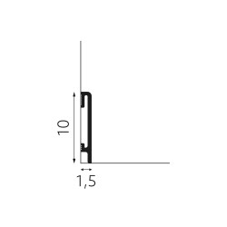 100mm PF100 RAL 9003 balta polistirola grīdlīste