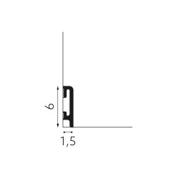 60mm PF060B RAL 9004 ЧЕРНЫЙ плинтус из полистирола