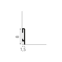 80mm PF080B RAL 9004 melna polistirola grīdlīste