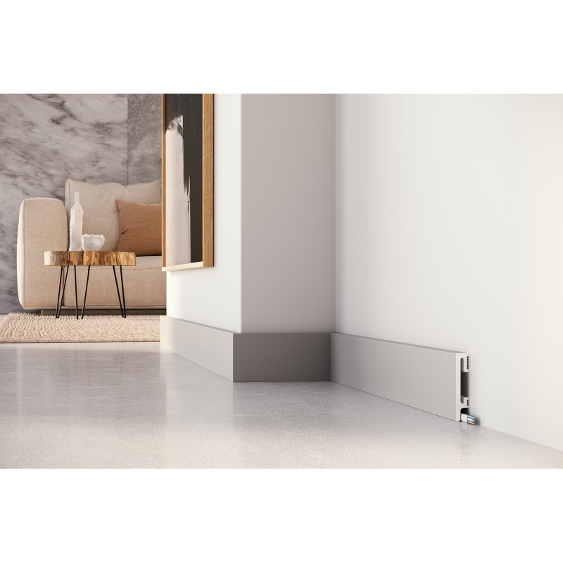 80mm PF081G GREY RAL7047 polistirola grīdlīste