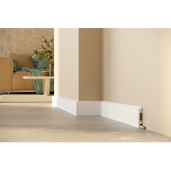 80mm PF082 RAL 9003 balta polistirola grīdlīste