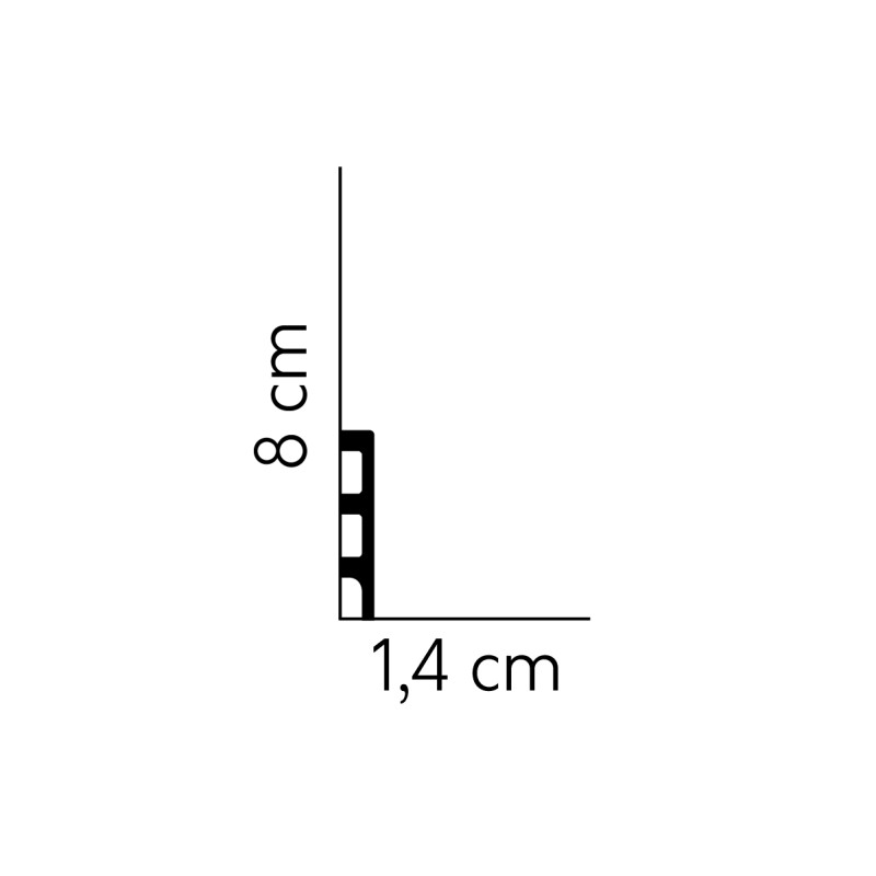 MD014 80mm Pēc pasūtījuma krāsota polisterēna grīdlīste