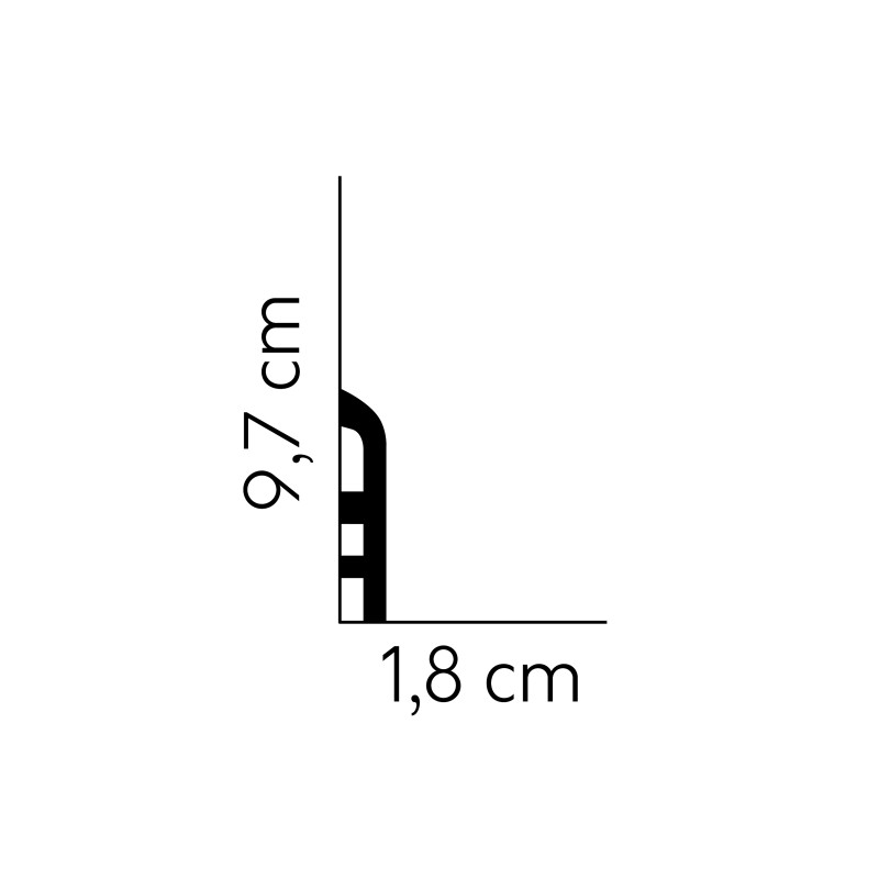 MD355 97mm Pēc pasūtījuma krāsota polisterēna grīdlīste