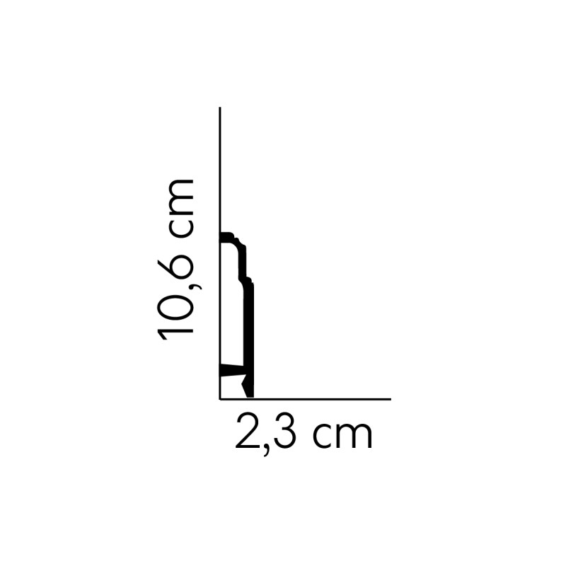 MD363 106mm Pēc pasūtījuma krāsota polisterēna grīdlīste