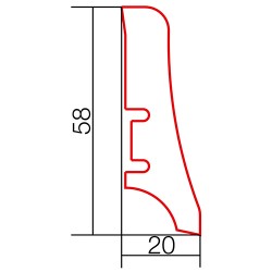 P20 58x20mm Покрашенный на заказ Деревянный плинтус