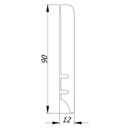 P9S 90x12mm Покрашенный на заказ Деревянный плинтус