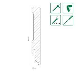 100mm K0209L1 RAL 9003 белый плинтус из полистирола