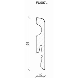 FU007 58x10mm Pēc pasūtījuma krāsota MDF grīdlīste