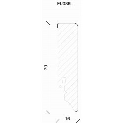70mm FU086 MDF balta grīdlīste